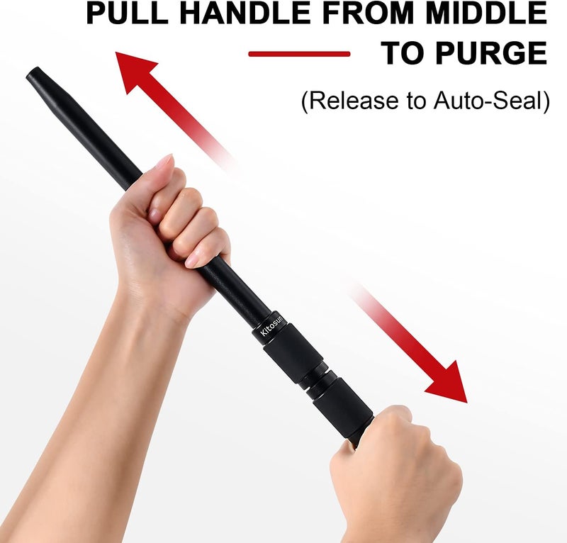KITOSUN Hookah Hose Purge Hose - Auto-Seal Technology Design for Multi Hoses Hookah 5ft Silicone Hose Aluminum Handle with Extra Long Hose Plug Anti-Kinking Spring Easy Purge No Extra Jobs (2 Pack) - Image 5