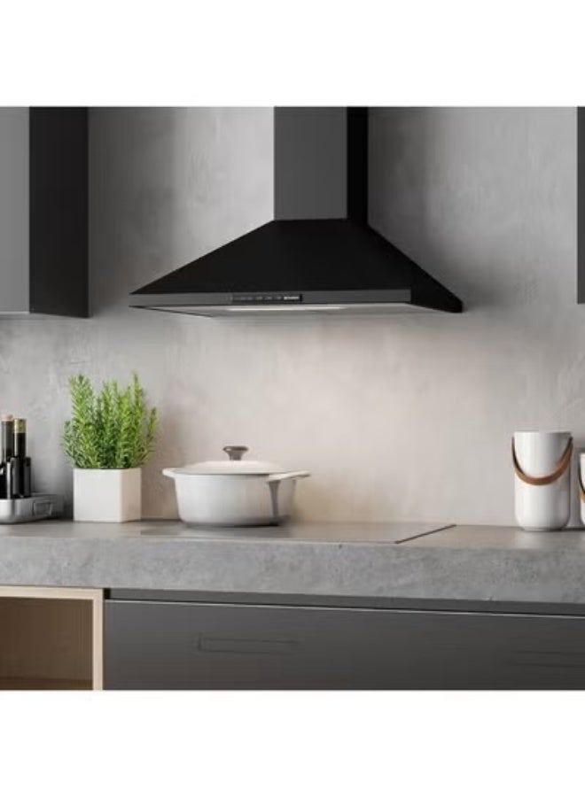 فابر شفاط مطبخ جداري مقاس 60 سم، قوة شفط 380 م³/ساعة، 3 سرعات، إضاءة LED، أسود – VALUE PB BK A60 (صُنع في إيطاليا) - Image 4