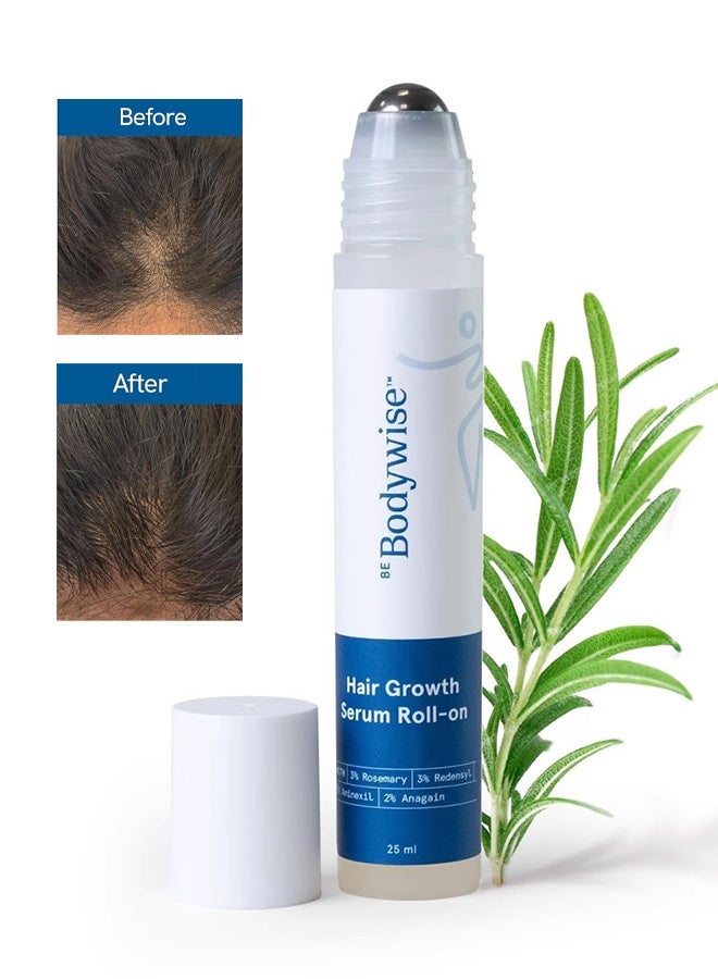 Be Bodywise Hair Growth Serum Roll On 25ml, Thicker and Stronger Hair, Prevents Hairfall & Stimulates Hair Follicles, For All Hair Types - Image 1