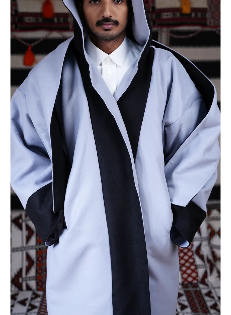 آر إس فروة جوخ أصدار خاص رصاصي مع شال - Image 1