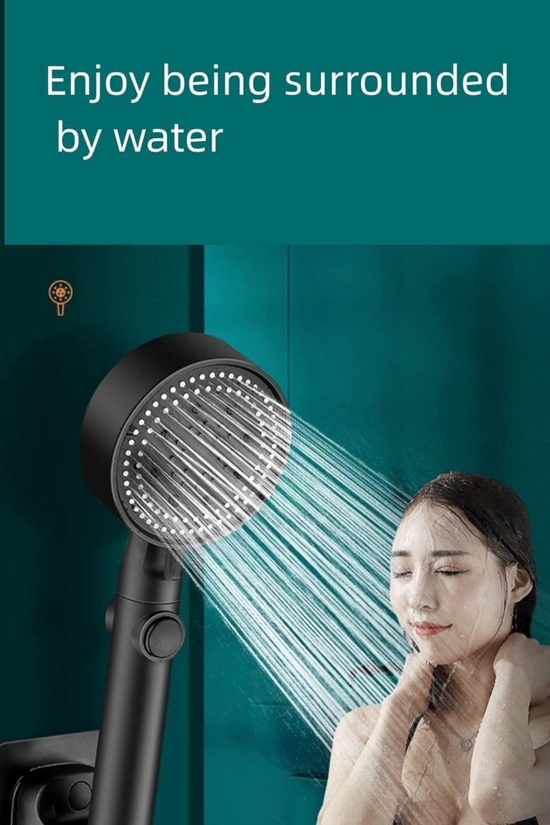 Fort Gift Hydro-Jet Turbo Shower Head Premium Water Saving Technology, Micron Filter for Smooth Skin, Convenient On/Off Button, 360° & 6 Ms Swivel Head - Generic - Image 1