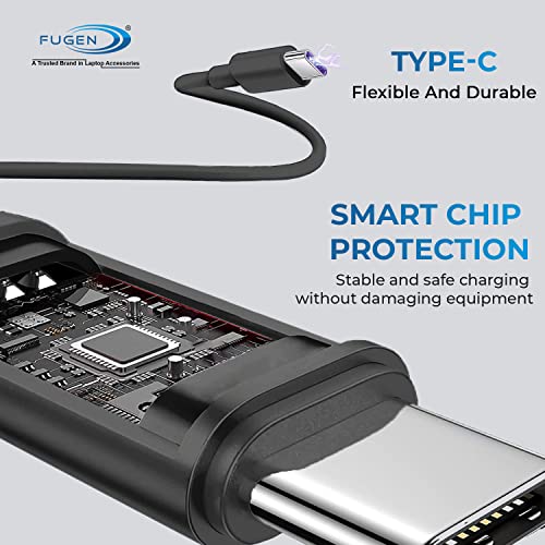 FUGEN Universal Wall 65W (5V-20V) 5V/3A, 9V/3A, 15V/3A 20V/3.25A USB C Type Adapter Laptop Charger Compatible for Dell Lenovo Acer HP Asus Acer Laptop Notebooks, Black - Image 3