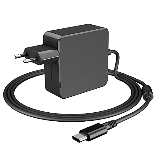 FUGEN Universal Wall 65W (5V-20V) 5V/3A, 9V/3A, 15V/3A 20V/3.25A USB C Type Adapter Laptop Charger Compatible for Dell Lenovo Acer HP Asus Acer Laptop Notebooks, Black - Image 1