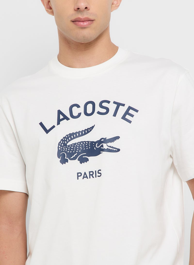LACOSTE Signature Print Crew Neck T-Shirt - Image 3