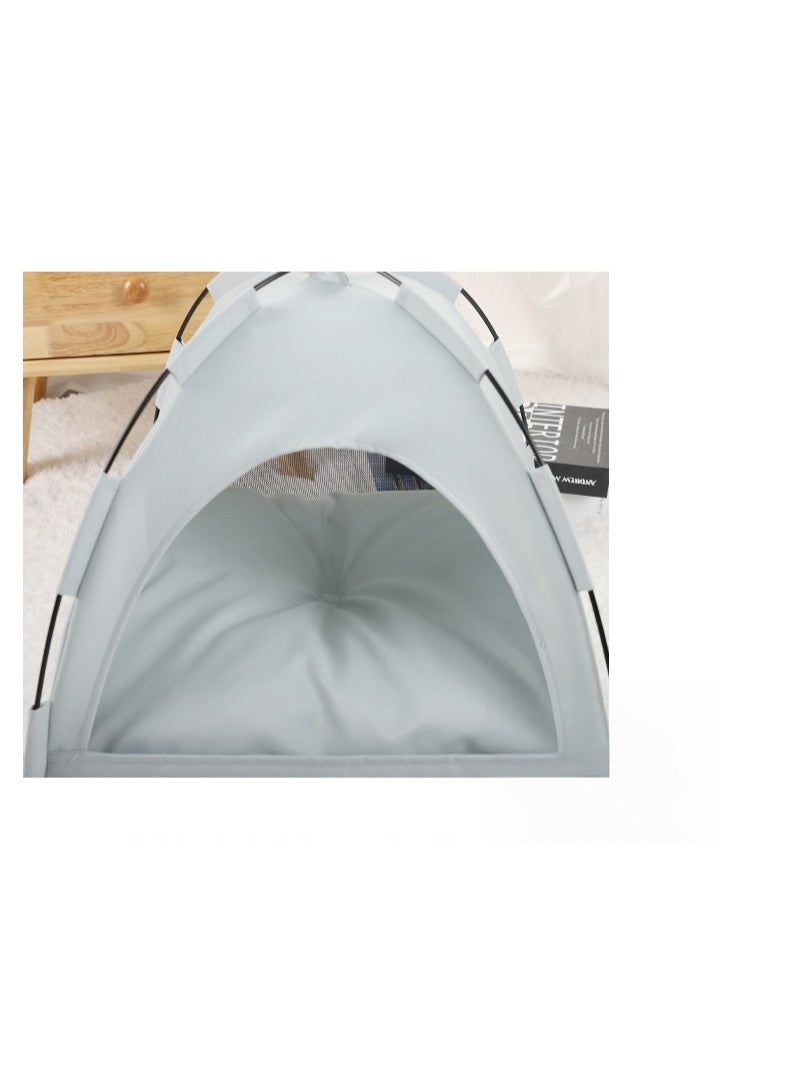 خيمة سرير الحيوانات الأليفة لبيت القطط مستلزمات المنتجات الإكسسوارات وسائد دافئة أثاث سلة أسرّة شتوية خيام جرو (L 50x50cm) - Image 5