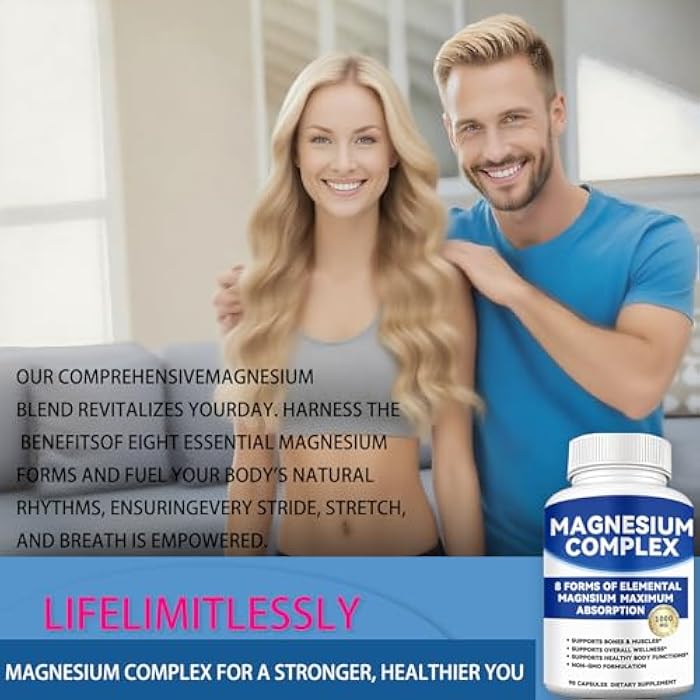 alzclipp مجمع المغنيسيوم 1000 ملغ مع 8 أشكال - غليسينات، سترات، ماليات، تارات لامتصاص أفضل - يدعم العظام، العضلات، الطاقة والتعافي - نباتي، غير معدل وراثيًا، 90 كبسولة (1) - Image 4
