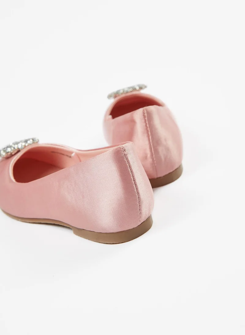 Zippy Zippy Satin Ballet Pumps With Rhine Stones For Girls