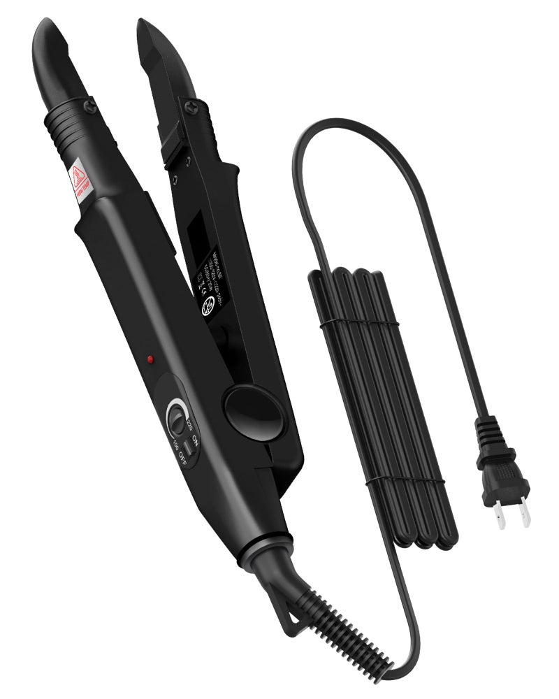 TopWigy TopWigy Professional Hair Extensions Tool Hair Connector Fusion Heat Iron Connector Wand Temperature Adjustable Melting Tool with US Plug Black Utip 