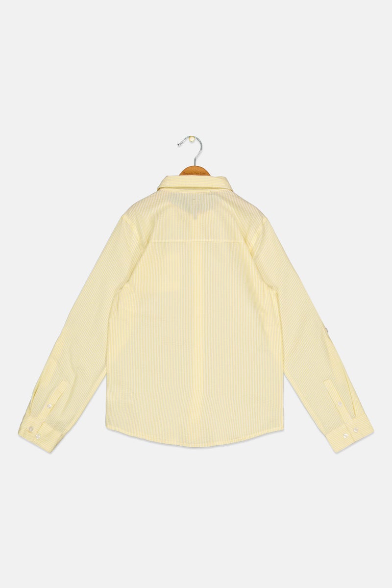 DKNY Kids Boy Striped Long Sleeve Casual Shirt, Multicolor - Image 2