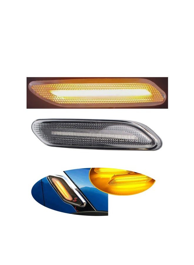znakeauto 2X LED Front Fender Side Marker Lights Assembly Turn Signal Lamp Compatible with 2011 2012 2013 2014 2015 2016 Mini Cooper R60 R61 Countryman Paceman (Clean Lens) - Image 1