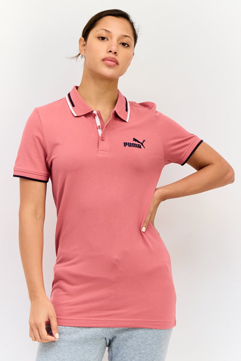 PUMA قميص بولو خارجي قصير الأكمام للنساء بتصميم نحيف، موف - Image 1