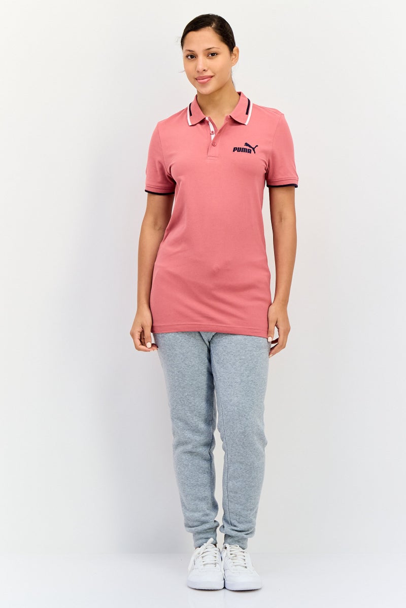 PUMA قميص بولو خارجي قصير الأكمام للنساء بتصميم نحيف، موف - Image 4