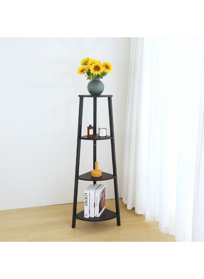DANUBE HOME Octon Corner Display Shelf | Modern Design Organiser Cupboard | Multifunctional Display Rack Book Case For Home L34xW34xH125cm - Brown/Black  - Image 1