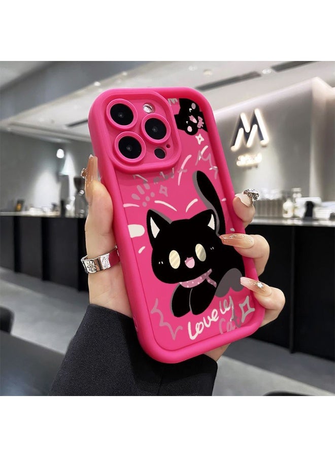NIBEMINENT Scare The Kitten Protective TPU Case Cover For iPhone 14 Plus, Pink