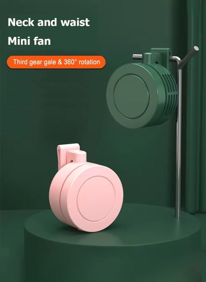 Mini Clip Fan Hanging Waist Neck Fan Girl Electric Air Cooling Fan 900mah USB Leafless Fan 3 Speeds Portable Cooler Air - Image 2