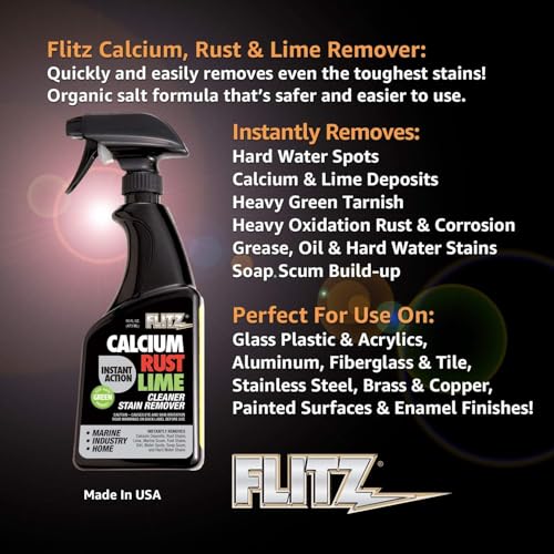 Flitz Calcium, Rust, & Lime Remover - 16oz Bottle of USA-Made Limescale Remover for Toilets, Showers, and More - Powerful Spray that Instantly Eliminates Tarnish, Grease, and Other Grime (1 Pack) - Image 5