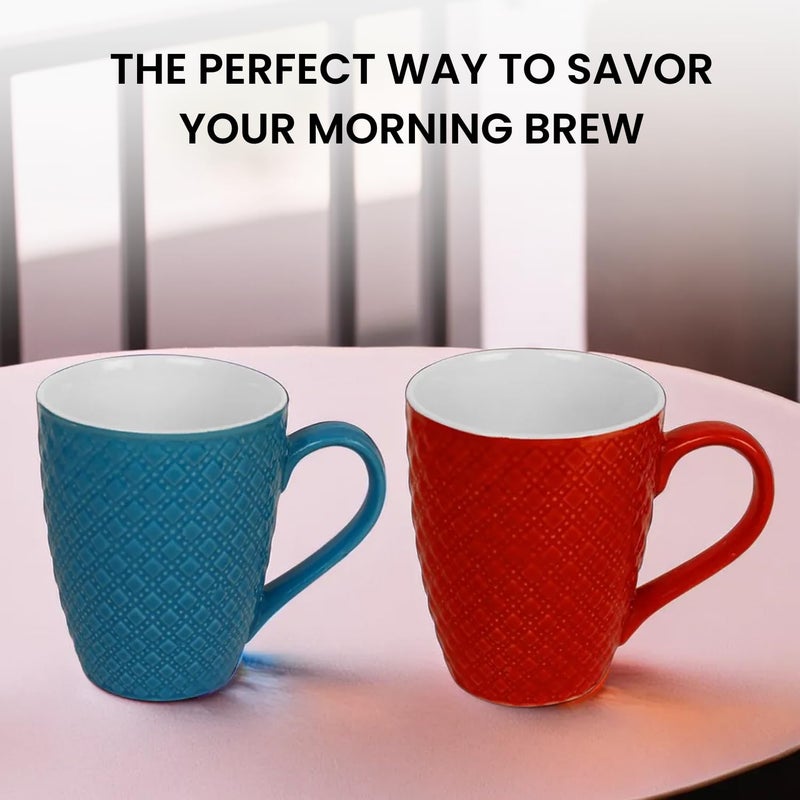 KITTENS Ceramic Coffee Mug Set of 4 Multicolor Mat Pattern 300 ml Large Coffee Mugs Food Grade Microwave Safe - Image 2