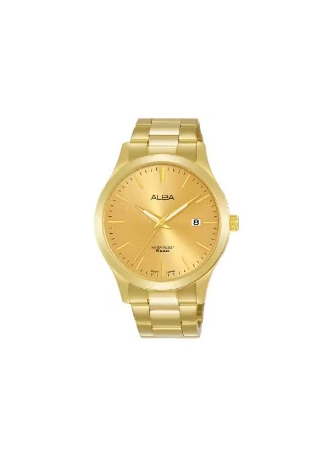 ALBA Men's Hand Watch STANDARD Stainless Band, Gilt Dial AS9M34X