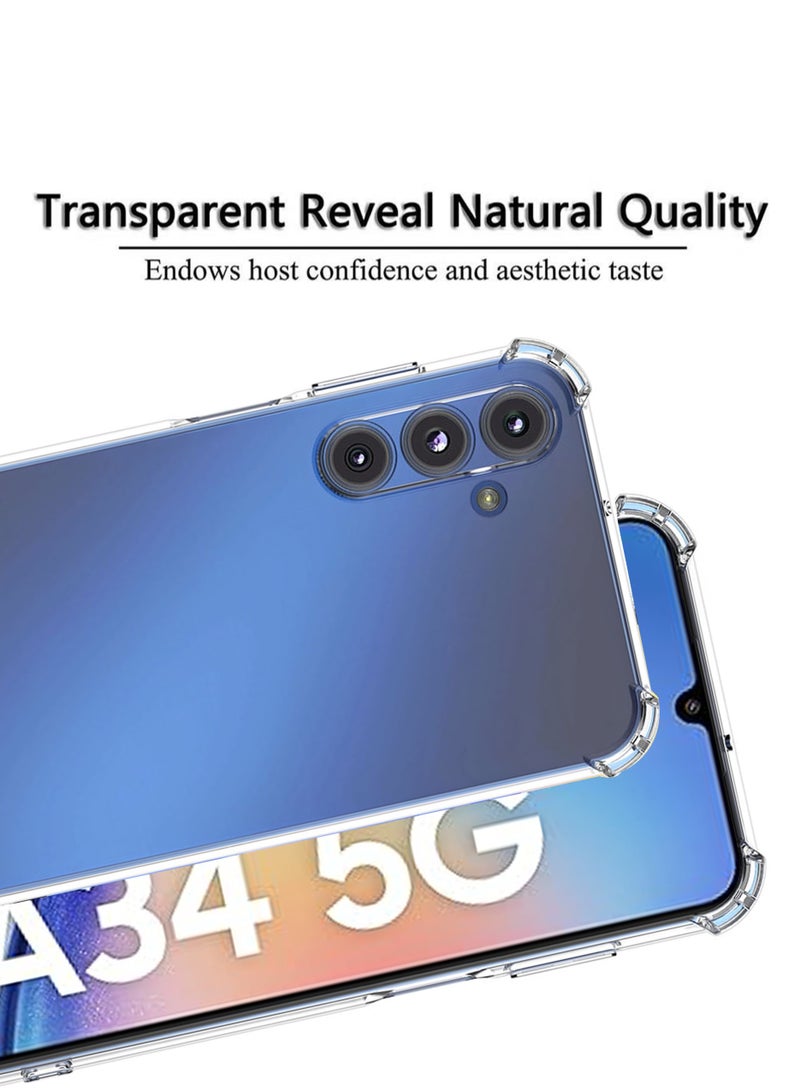 2 in 1 Pack For Samsung Galaxy A34 5G Protection Pack - Ultra Clear Shockproof Case & Edge-to-Edge Screen Protector, 360 Degree Protection, Back Cover & Screen Protector for Samsung Galaxy A34 5G - Image 2