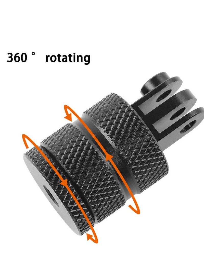 KASTWAVE 1/4 Inch Interface Camera Mount Phone Mount 360 Degree Swivel Tripod Mount Adapter Mounting Kit for Gopro Hero 9/8/7/6/5, Little Art 4k and Other Standard 1/4 Accessories - Image 3