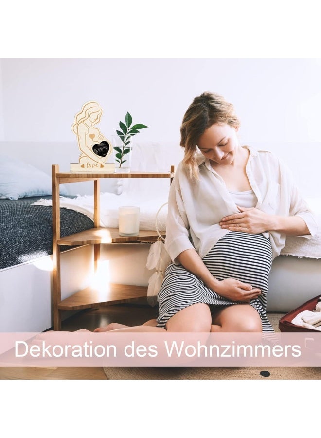 Pregnant Sonogram Picture Frame Creative Wooden Ultrasound Photo Frame with Stand Gender Disclosure Party Decor for New Mom - Image 5
