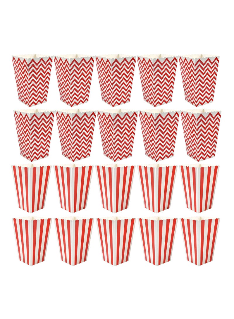 20Pcs Paper Popcorn Boxes, Small Popcorn Buckets for Kids and Family Parties, Snack Containers for Popcorn, Chips, Candy  - Image 1