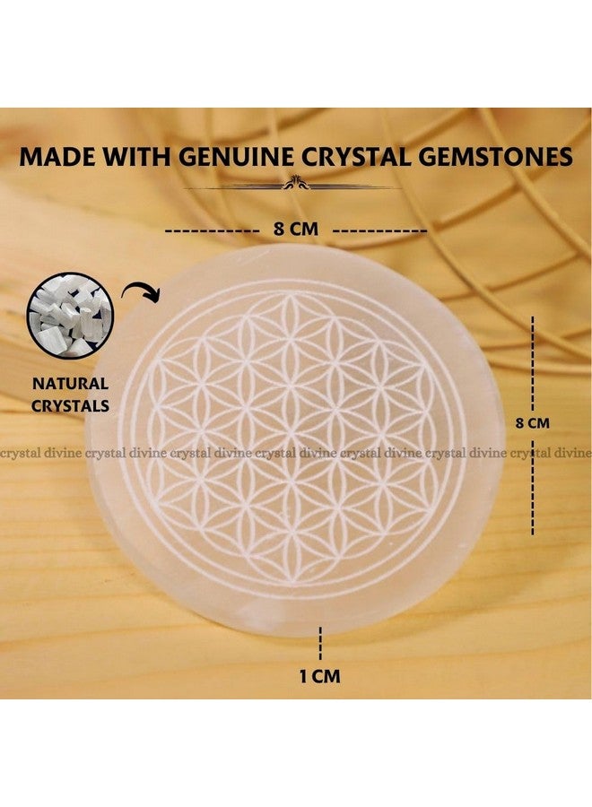 Crystal Divine Chakra Selenite Plate to Charge Crystal Selenite Charging Plate Selenite Stone - Image 4