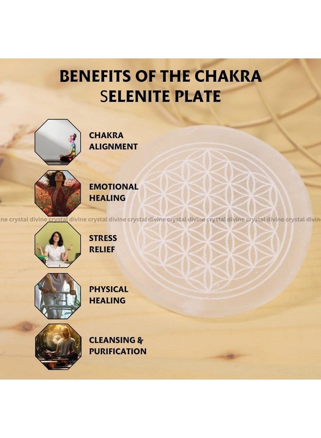 Crystal Divine Chakra Selenite Plate to Charge Crystal Selenite Charging Plate Selenite Stone - Image 2