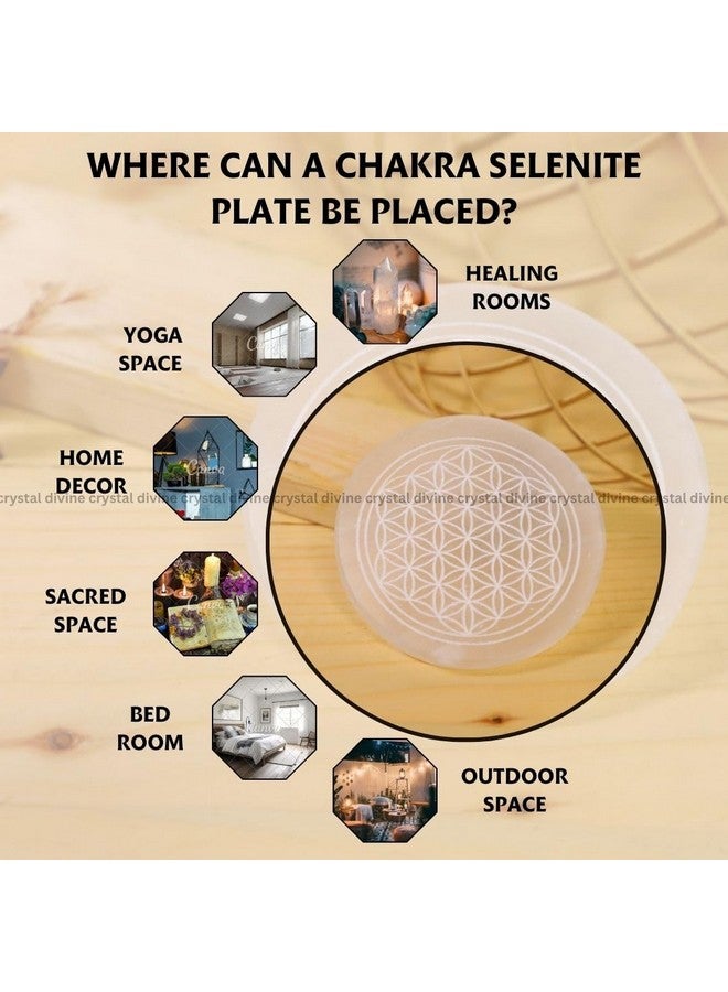 Crystal Divine Chakra Selenite Plate to Charge Crystal Selenite Charging Plate Selenite Stone - Image 3