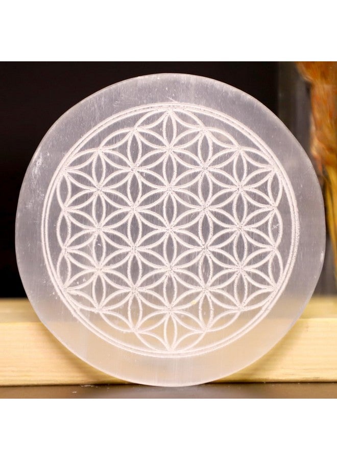 Crystal Divine Chakra Selenite Plate to Charge Crystal Selenite Charging Plate Selenite Stone - Image 1