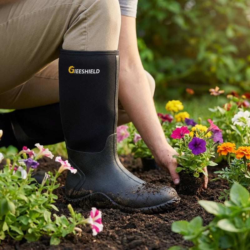 Waterproof Insulated Rubber Boots for Men and Women with Steel Shank, Anti-Slip Outdoor Work Hunting Boots for Farming Gardening Fishing and Mud - Image 3