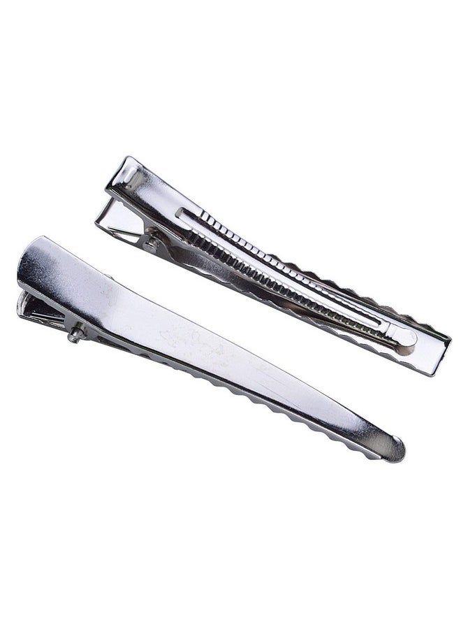 BronaGrand 60Pcs Silver Large Long Alligator Hair Clip With Teeth For Arts & Crafts Projects Dry Hanging Clothing Office Paper Document Organizationhair Care  - Image 2