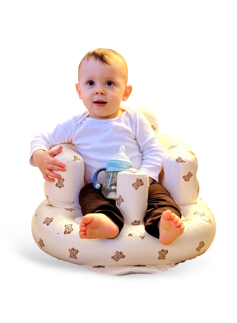 بست واي مقعد إطعام الأطفال المحمول الناعم والمريح خفيف الوزن من مادة PVC & كرسي طعام للأطفال قابلة للنفخ الهوائي يمكن استخدامه للتغذية والاستحمام والسباحة (ثلاثة استخدامات) - Image 2