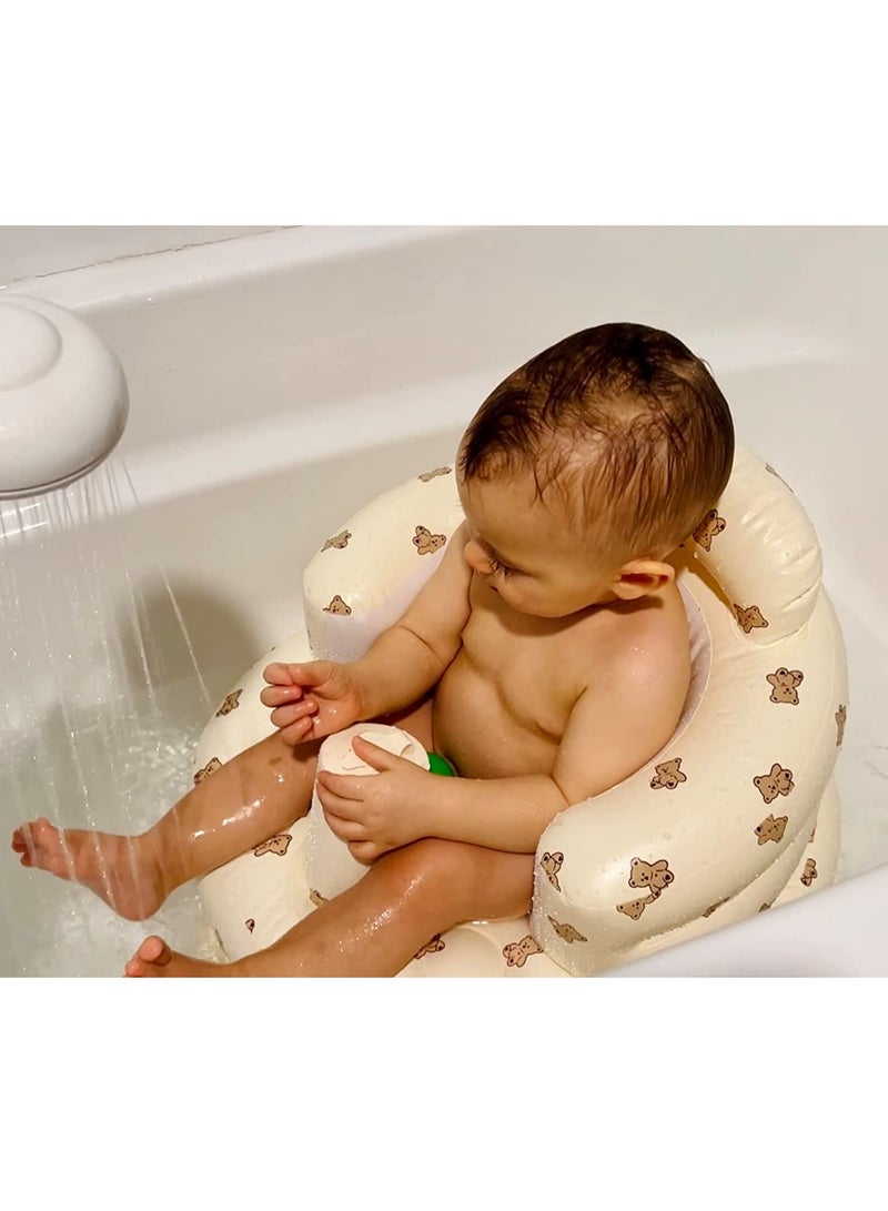 بست واي مقعد إطعام الأطفال المحمول الناعم والمريح خفيف الوزن من مادة PVC & كرسي طعام للأطفال قابلة للنفخ الهوائي يمكن استخدامه للتغذية والاستحمام والسباحة (ثلاثة استخدامات) - Image 3