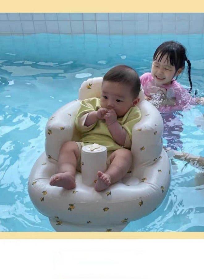 بست واي مقعد إطعام الأطفال المحمول الناعم والمريح خفيف الوزن من مادة PVC & كرسي طعام للأطفال قابلة للنفخ الهوائي يمكن استخدامه للتغذية والاستحمام والسباحة (ثلاثة استخدامات) - Image 4