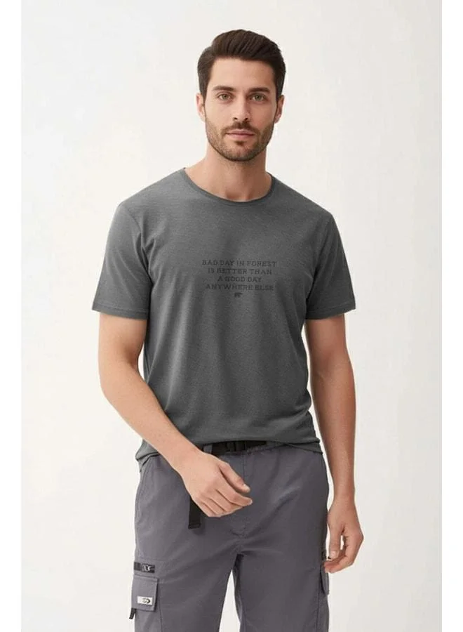 Bad Bear Bad Day Anthracite Men's Printed T‑shirt.