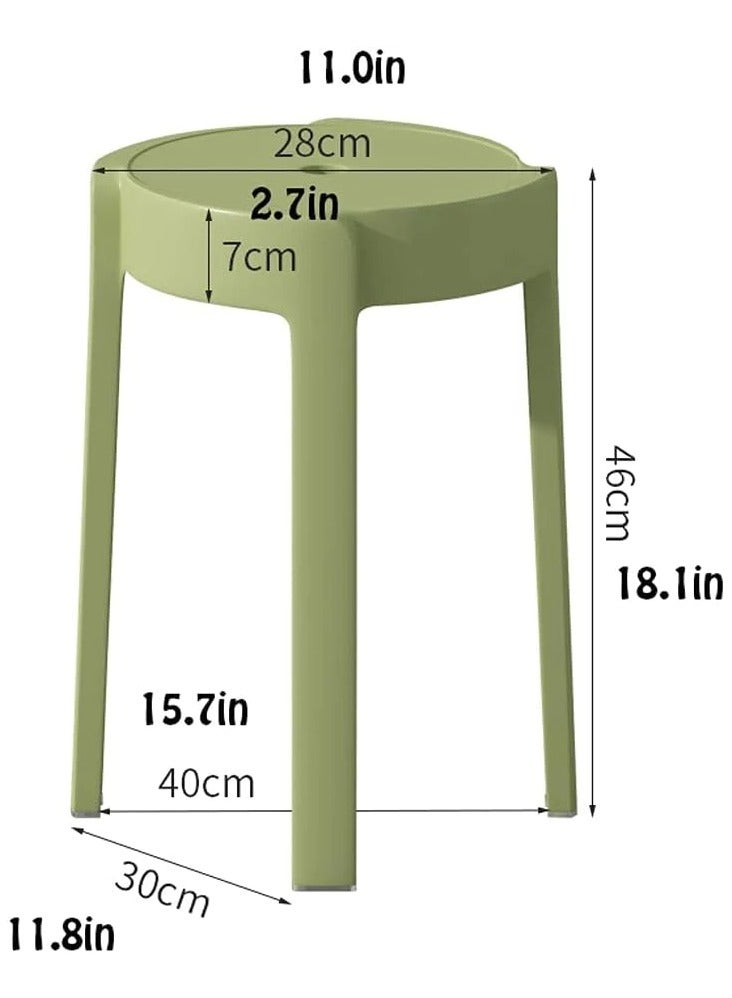 HOCC Lightweight Stackable Stool – 1pc Macaron Green | Durable Plastic Seating for Home, Office & Outdoor Use - Image 2