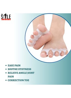 Royalkart The Sole Care® PREMIUM Silicone Toe Seperators; Toe Spacers For Bunions,Crooked Toes,Blisters,Hammer Toes|(Pack Of 1 Pair Of Unisex Toe Correctors)(White),One Size  - Image 4