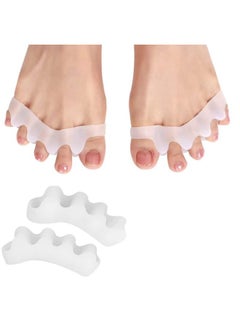 Royalkart The Sole Care® PREMIUM Silicone Toe Seperators; Toe Spacers For Bunions,Crooked Toes,Blisters,Hammer Toes|(Pack Of 1 Pair Of Unisex Toe Correctors)(White),One Size  - Image 1
