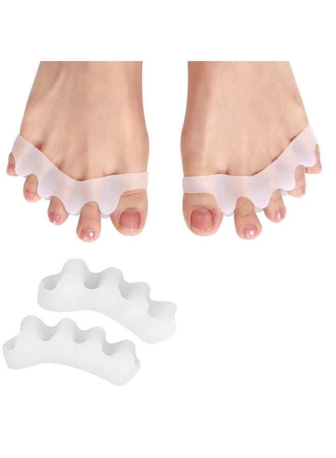 Royalkart The Sole Care® PREMIUM Silicone Toe Seperators; Toe Spacers For Bunions,Crooked Toes,Blisters,Hammer Toes|(Pack Of 1 Pair Of Unisex Toe Correctors)(White),One Size - Image 1