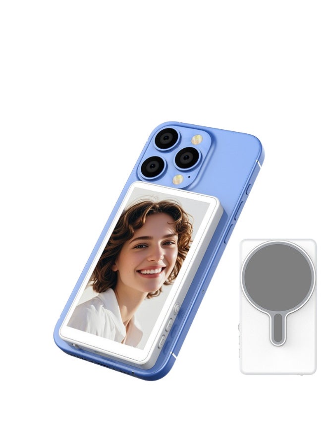 Wireless Magnetic Phone Selfie Mirror Screen – Rear-Camera Live Streaming Adapter, 4.02″ IPS Display with MagSafe Mount for Vlogging & Selfie Projection - Image 1