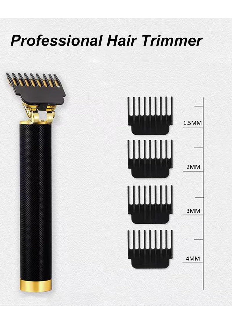 PXLISIE - Professional Cordless Hair Trimmer, Hair Clippers for Men T Blade Trimmer Zero Gapped Trimmer Rechargeable Beard Trimmer Shaver Hair Cutting Kit with Ear Spoon Tool Set, Black - Image 1