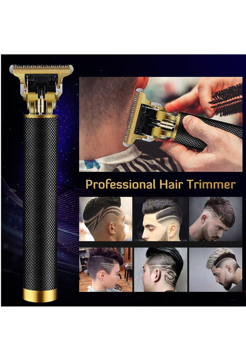 PXLISIE - Professional Cordless Hair Trimmer, Hair Clippers for Men T Blade Trimmer Zero Gapped Trimmer Rechargeable Beard Trimmer Shaver Hair Cutting Kit with Ear Spoon Tool Set, Black - Image 1