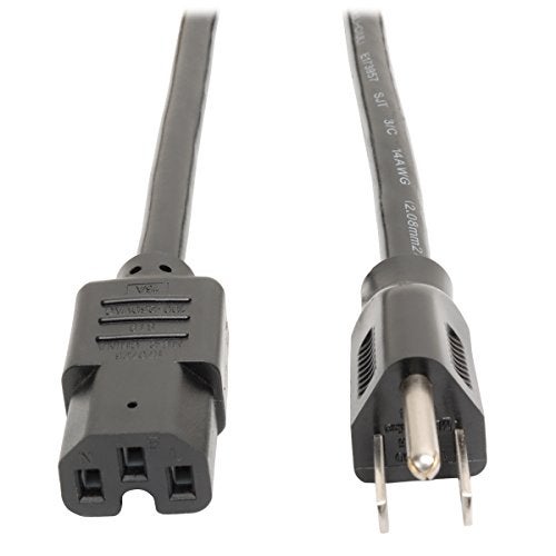 Tripp Lite Heavy Duty Power Cord, 15A, 14AWG (NEMA 5-15P to IEC-320-C15) 8-ft. (P019-008), Black - Image 1