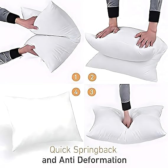 NADEEM'S World Microfiber Extra Soft White Pillows, 40x60 cm (16x24 inches), Set of 4, Standard Pack of 4 (16X24)  - Image 3