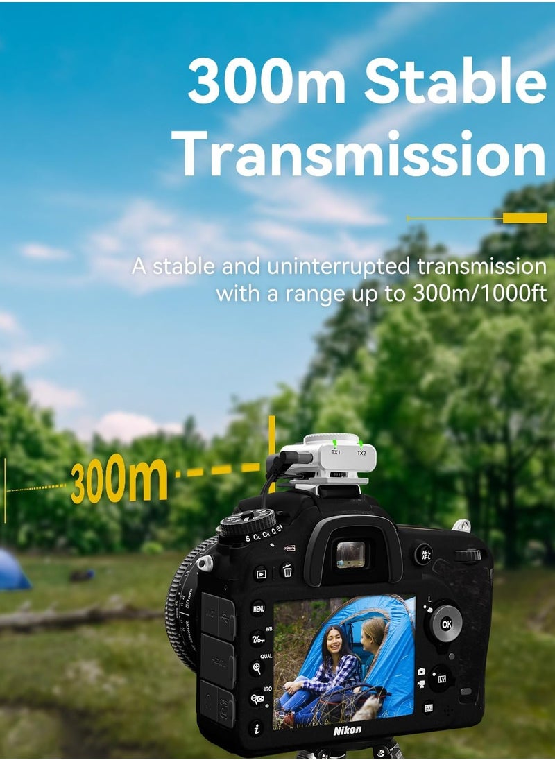Lark M2 Wireless Lavalier Microphone (2TX+3RX) Compatible with Camera, iPhone, Android, 1000ft LOS Range, Hi-Fi Audio, Noise Cancellation, 40H Duration, for Vlogging(Developed version)