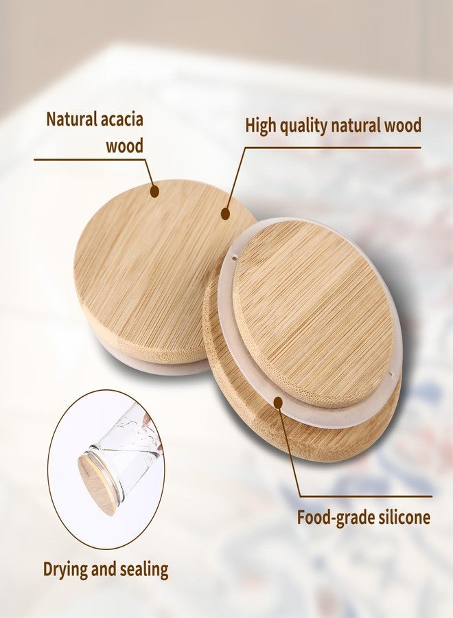 DingCo Mason Jar Lids - Reusable canning lids Acacia Wooden mason jar Lids, Food Grade Material Silicone Sealing, 100% Fit & Airtight for Wide Mouth Mason Jars (12PCS Regular Lids, Bamboo) - Image 4