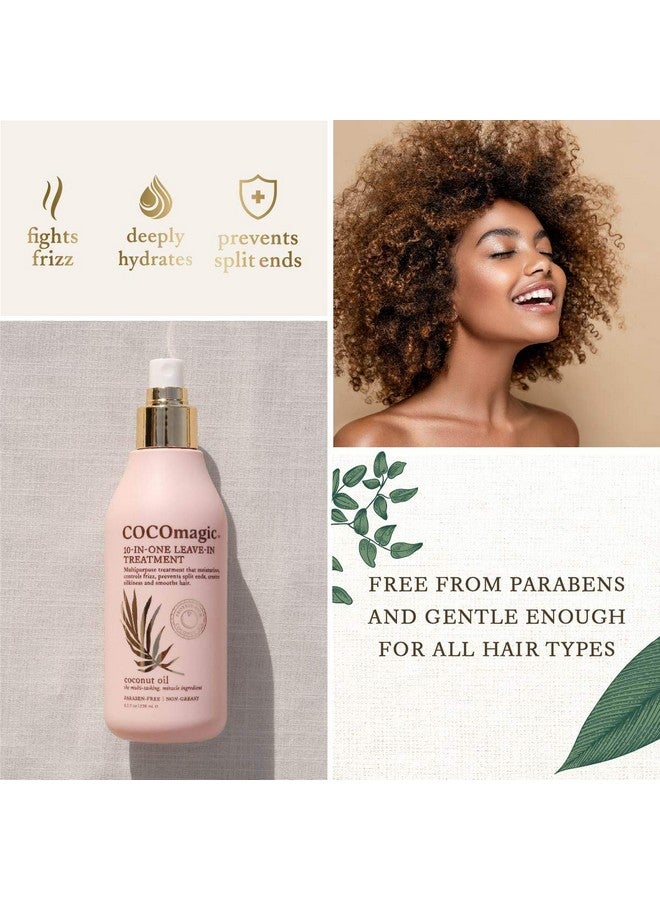 cocomagic 10In1 Leavein Hair Treatment With Coconut Oil Hydrate Detangle Prevent Frizz Smooths Creates Silkiness Gentle For All Hair Types Paraben Free Cruelty Free Made In Usa (8 Oz) - Image 4