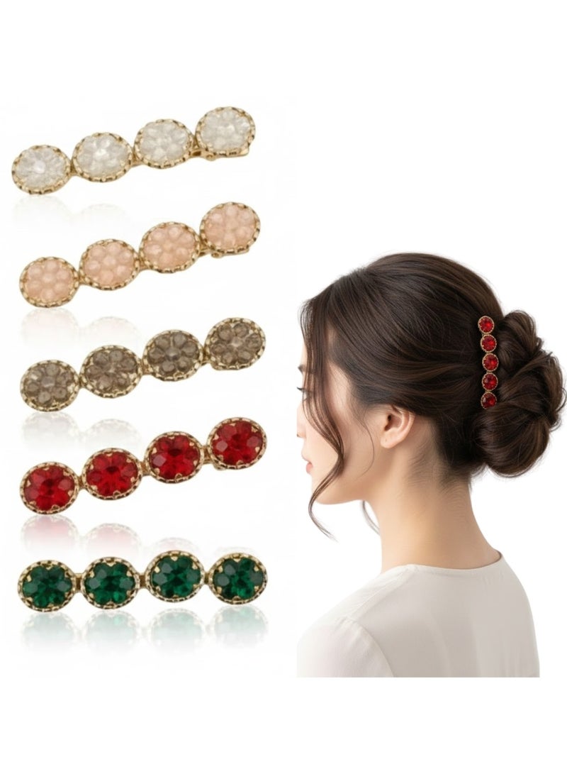 Dantiya 5 Pcs Colorful Hair Clips for Girls & Women –  Strong Hold, Non-Slip Fashion Hair Accessories for Styling, Pinning Bangs, Buns & Everyday Hairstyles, Perfect for All Occasions, Weddings, Birthdays, Valentines, parties, Perfect for Long, Thick, Thin, Curly Hair, Braids & Styling - Image 1