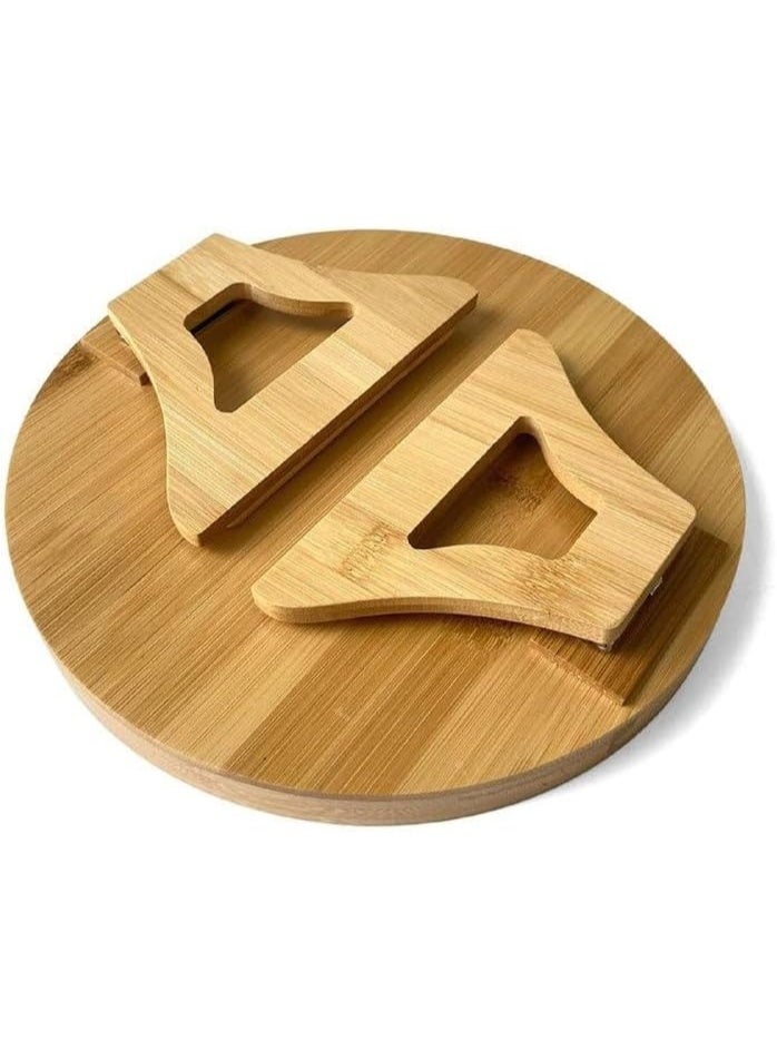 طاولة مسند ذراع أريكة خشبية قابلة للطي متعددة الاستخدامات - صينية للمشروبات والوجبات الخفيفة وأجهزة التحكم - ملحق منزلي أنيق وصغير الحجم - Image 5